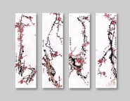 小墨.梅花:梅花四条屏